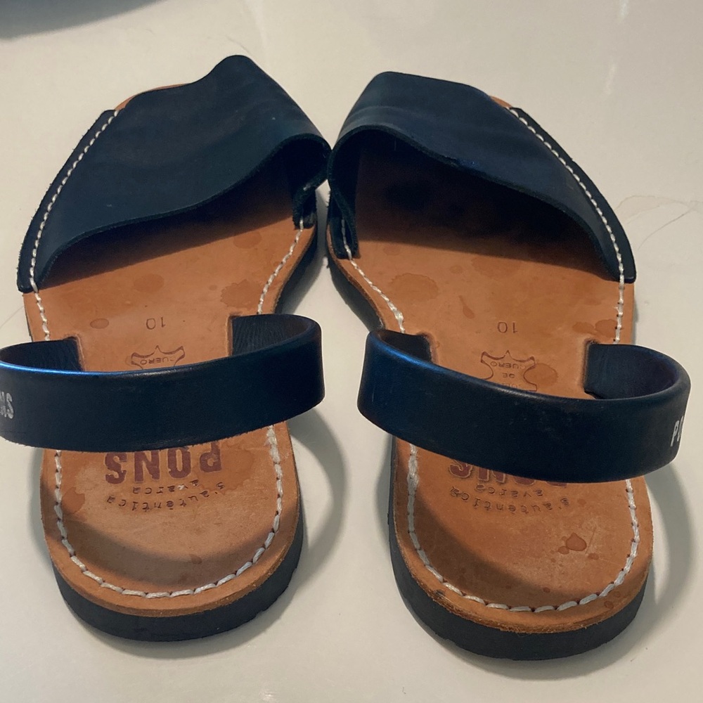 Women's PONS Black Leather Sandals